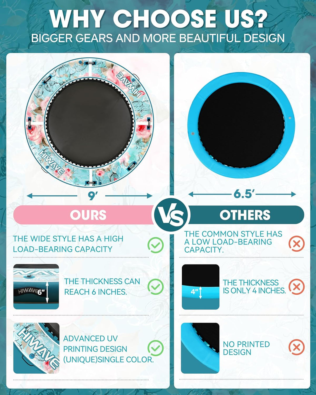 HIWAVE Inflatable Water Hammock Inflatable Floating Dock 9'