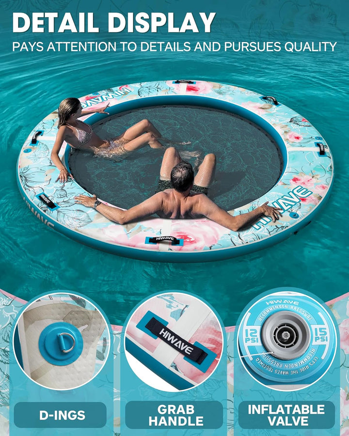 HIWAVE Inflatable Water Hammock Inflatable Floating Dock 9'