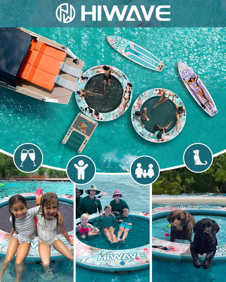 HIWAVE Inflatable Water Hammock Inflatable Floating Dock 9'