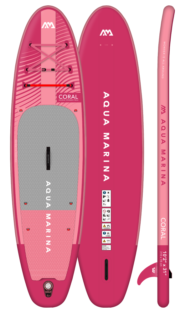 2023 Aqua Marina CORAL Raspberry 10'2" 310cm Night Fade SUP Inflatable Standup board 28GOODS