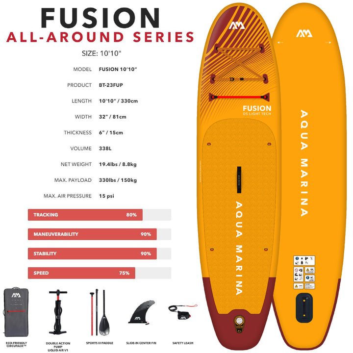2023 Aqua Marina Fusion 330cm SUP Inflatable Standup board 28GOODS