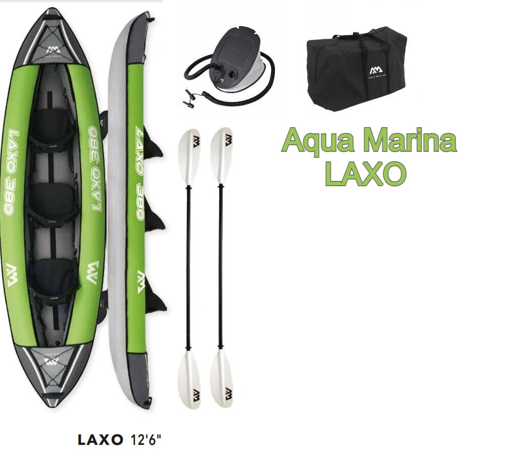 Aqua Marina Laxo 12’6’’(381 cm) HEAVY-DUTY PVC KAYAK WITH INFLATABLE I-BEAM DECK 28GOODS