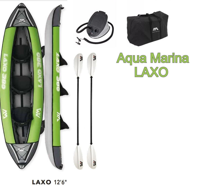 Aqua Marina Laxo 12’6’’(381 cm) HEAVY-DUTY PVC KAYAK WITH INFLATABLE I-BEAM DECK 28GOODS