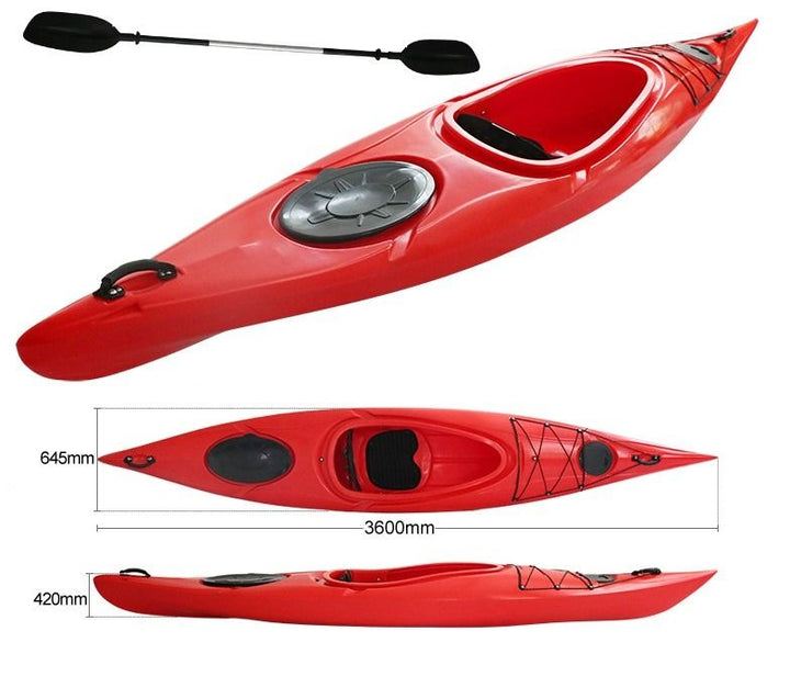 New 3.6m sit in solo Rigid Kayak with paddle 28GOODS
